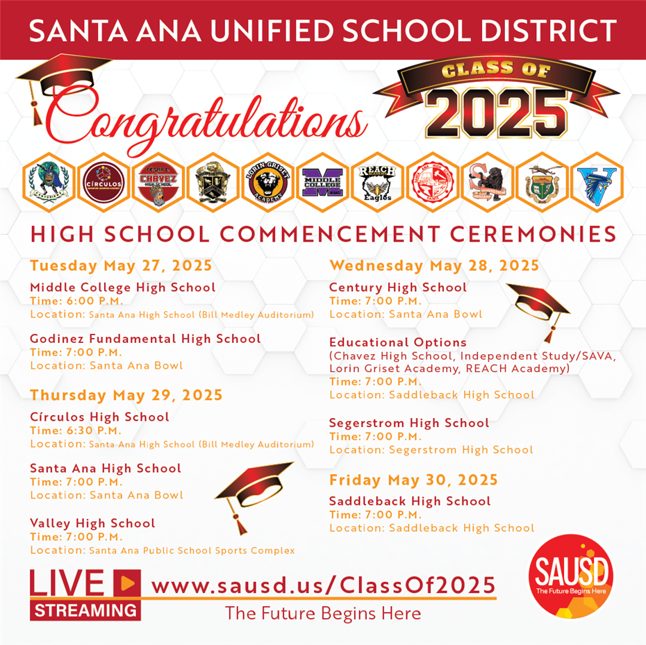 Graduation Schedule 2025